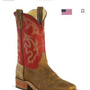 Double H Red and Tan Leather Boots